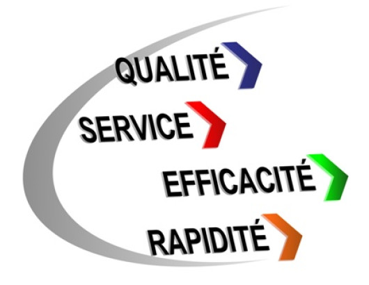 Label qualité, service, efficacité, rapidité
